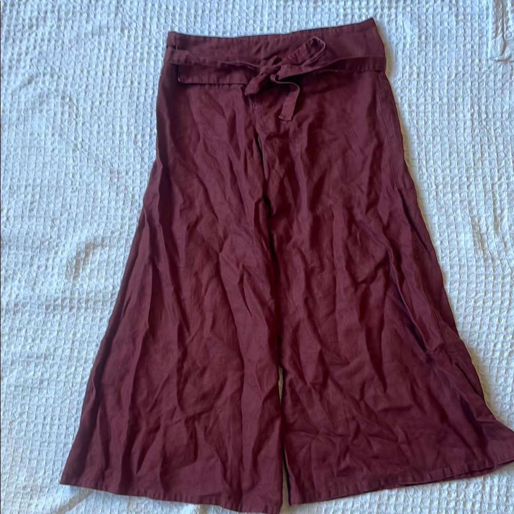 Y2K linen wide length low waisted pants